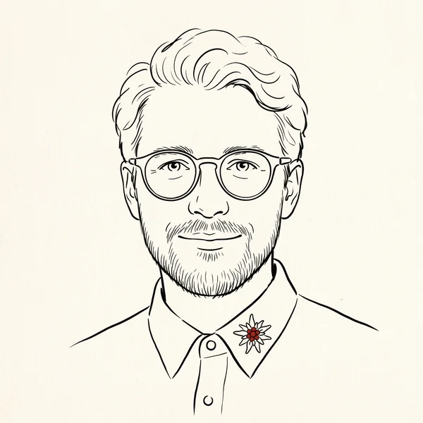 Illustrated portrait of a European client.