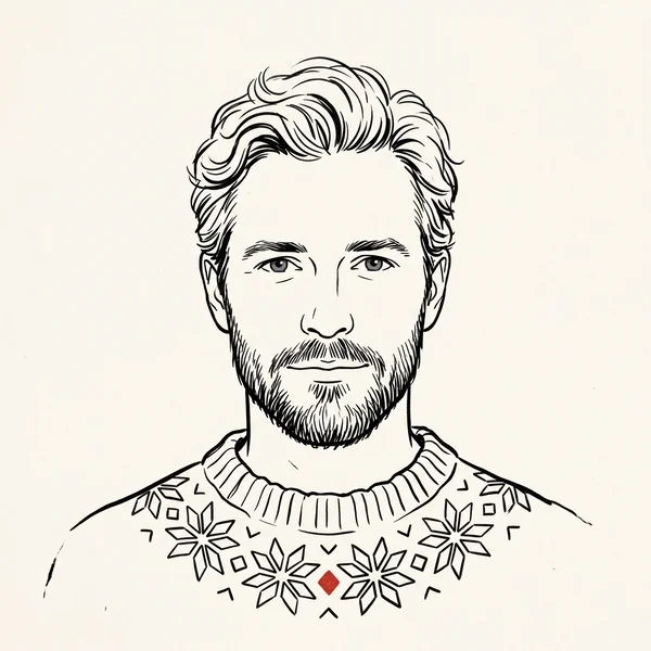 Illustrated portrait of a Scandinavian client.