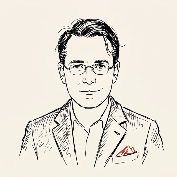 Illustrated portrait of a Central European client.